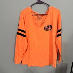 Exist Marathon Florida Long Sleeve Rounded V-Neck Tee Shirt Women's Size XL
